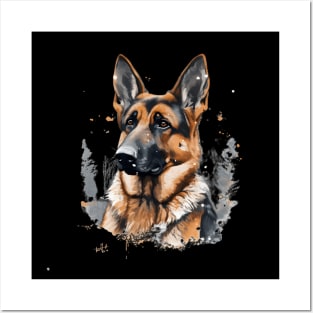 German Shepherd Snow Posters and Art